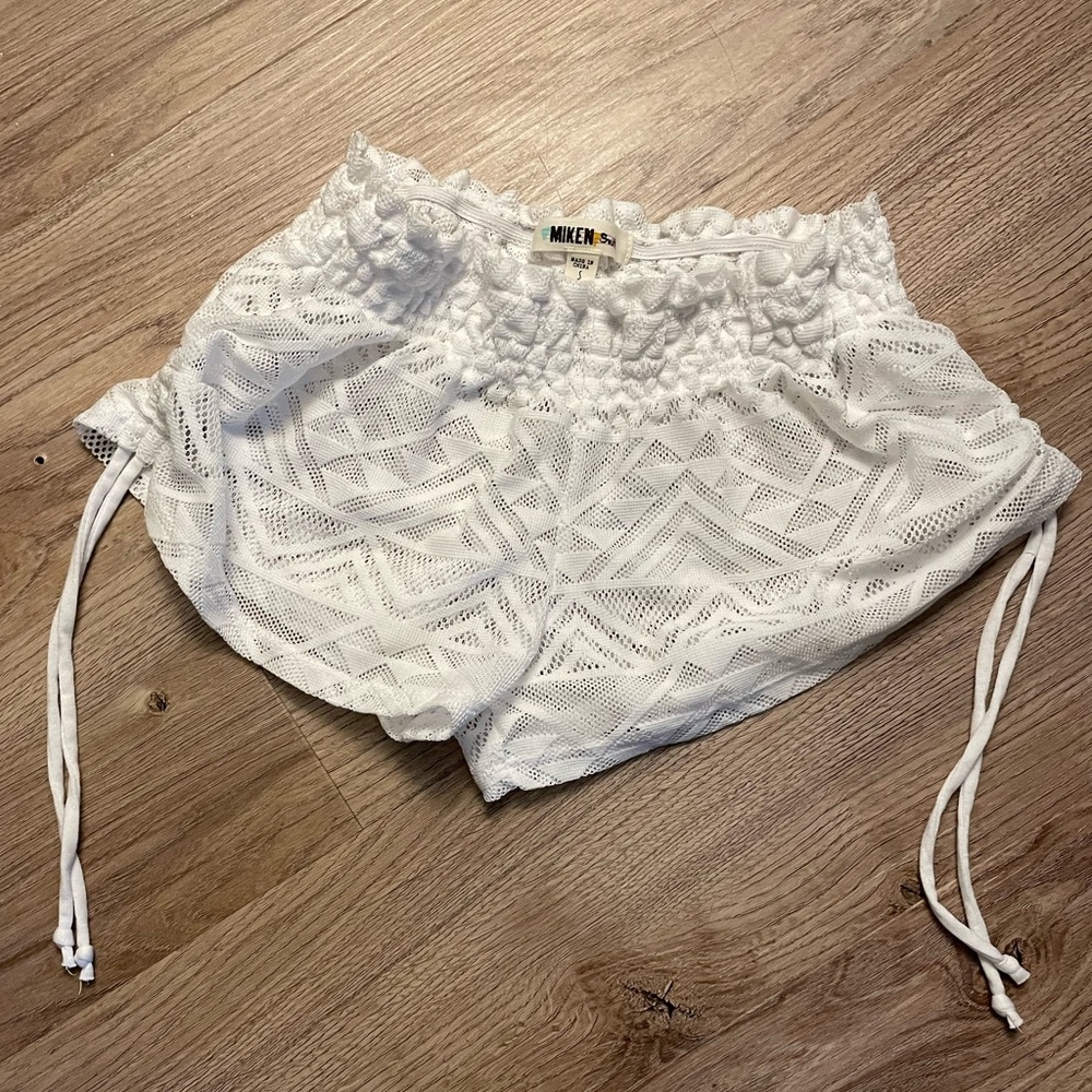 Miken White Ladies shorts swim cover-up